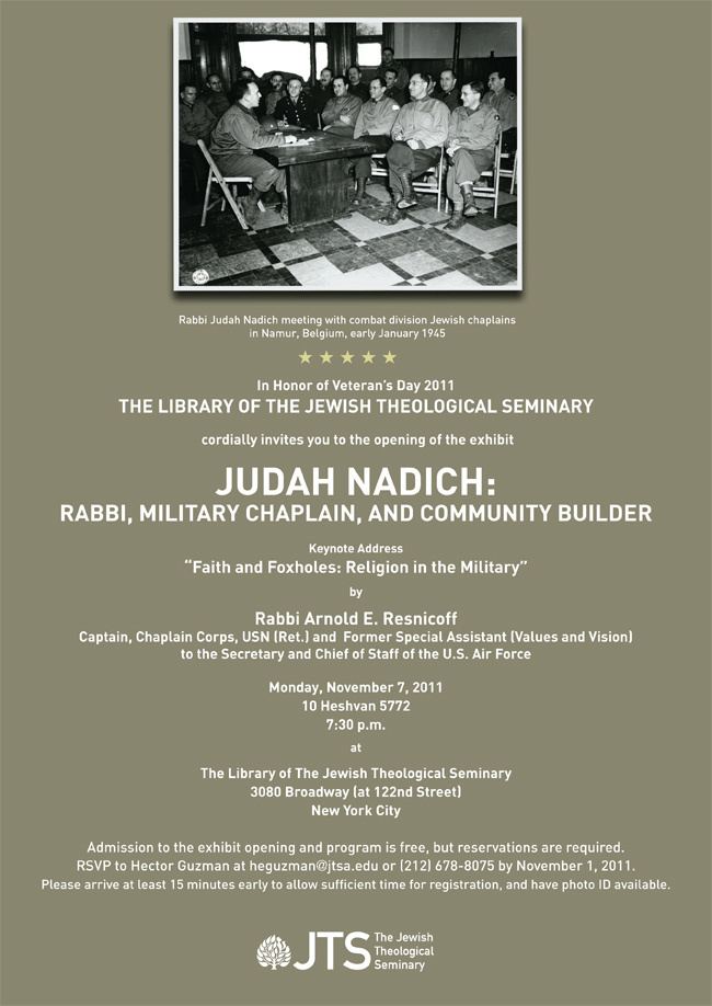 Judah Nadich In Tribute to Rabbi Judah Nadich and Martha Hadassah Ribalow Nadich