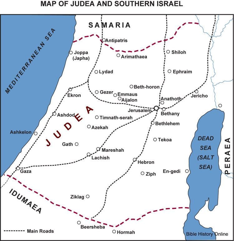 Judea Map of Judea and Southern Israel Bible History Online