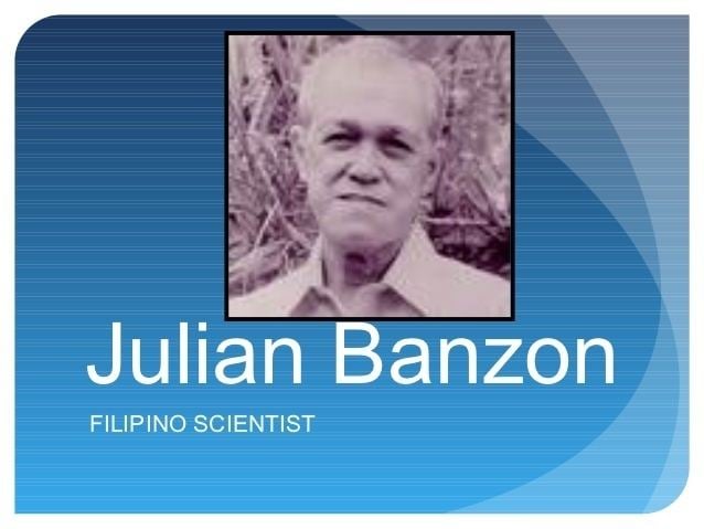Julian Banzon as featured in a presentation with sugar canes at his back.
