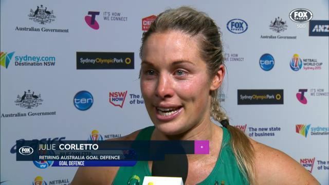 Julie Corletto Netball World Cup Diamonds star Julie Corletto played with