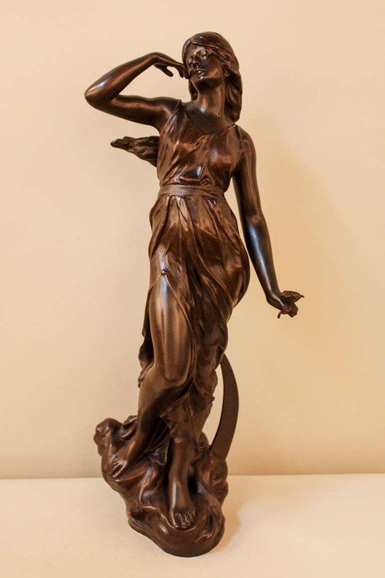 Julien Caussé Art Nouveau Bronze Statue by Julien Causse For Sale at 1stdibs