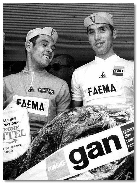 Julien Stevens tour de france 1969 avec Julien Stevens en jaune Cycling Old
