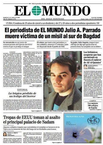 Julio Anguita Parrado JULIO ANGUITA PARRADO periodista muerto en Bagdad un da antes que