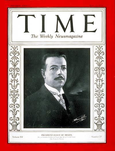 Julio Prestes TIME Magazine Cover Julio Prestes June 23 1930
