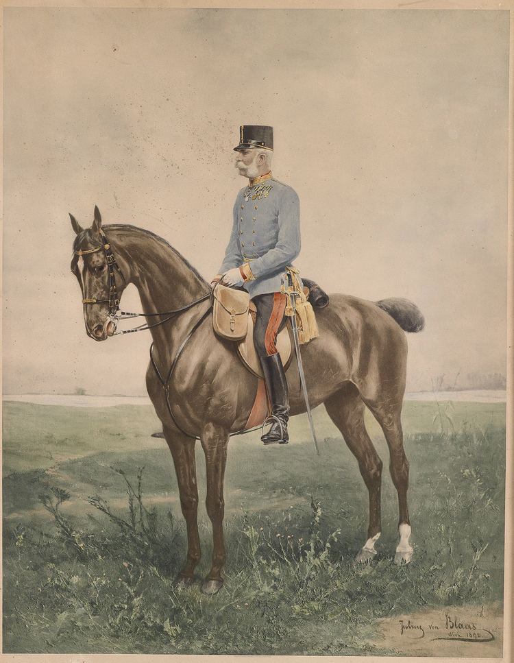 Julius von Blaas FileJulius von Blaas Kaiser Franz Joseph zu Pferd c1900jpg