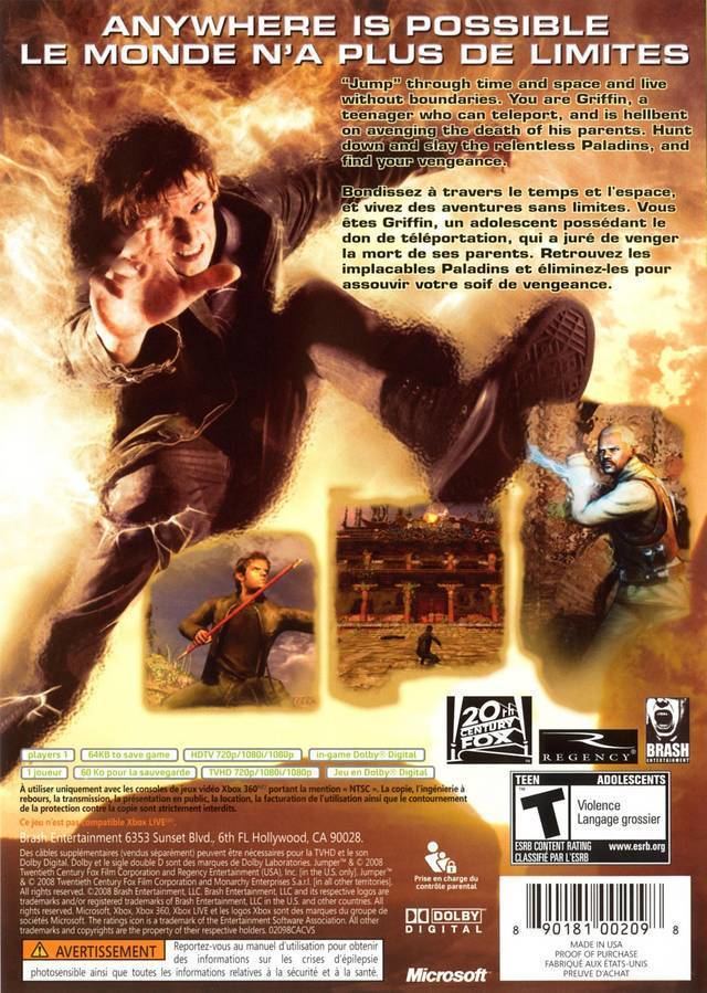 Jumper: Griffin's Story (video game) Jumper Griffin39s Story Box Shot for Xbox 360 GameFAQs