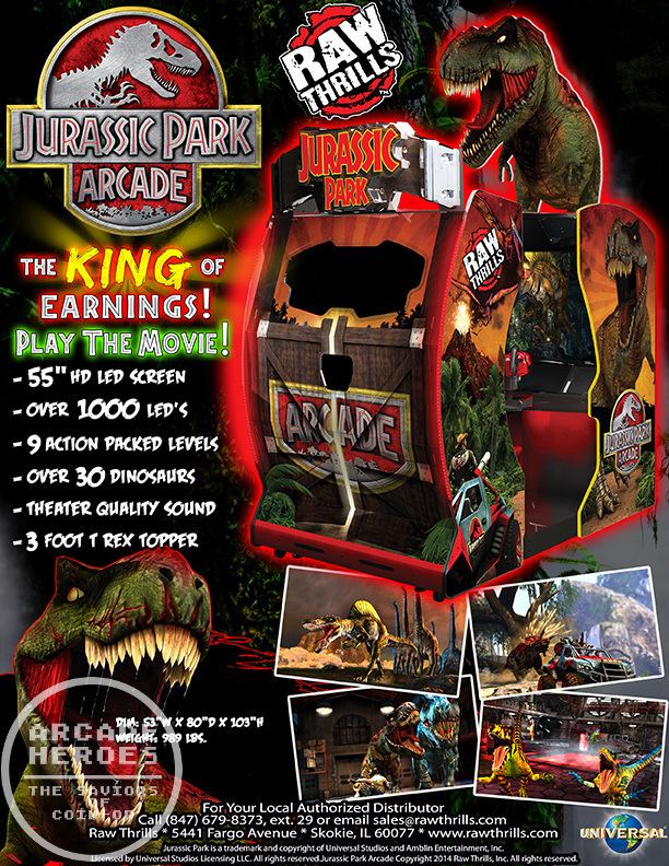 Jurassic Park Arcade Arcade Heroes New Jurassic Park Arcade Flyer amp Release Times