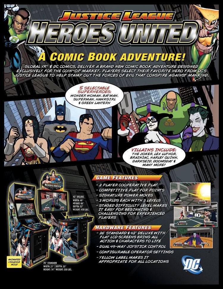 Justice League Heroes United The Arcade Flyer Archive Video Game Flyers Justice League Heroes