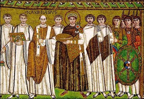 Justiniano Mosaico de Justiniano y su squito San Vital de Rvena