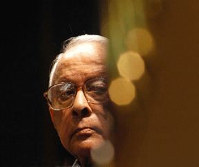 Jyoti Basu looking somewhere wearing eyeglasses