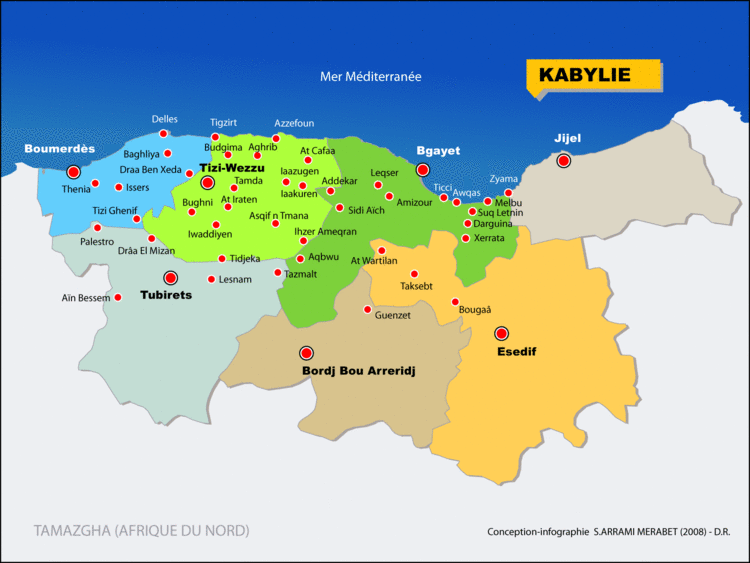 Kabylie Carte de la Kabylie Kabylecom