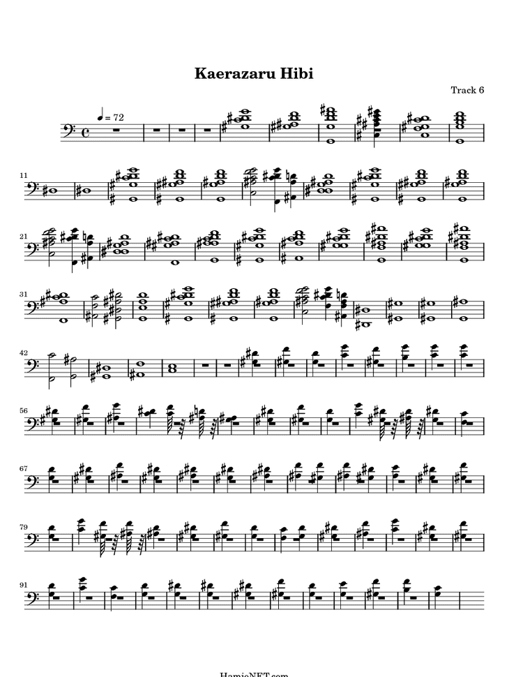 Kaerazaru hibi Kaerazaru Hibi Sheet Music Kaerazaru Hibi Score HamieNETcom