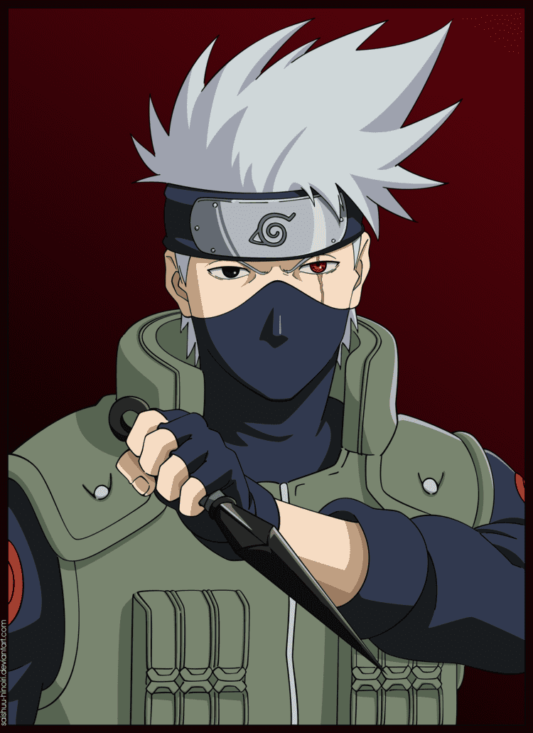 Kakashi Hatake holding his weapon