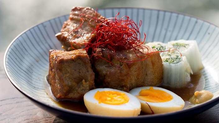 Kakuni Nagasakistyle redbraised pork belly buta kakuni recipe SBS Food