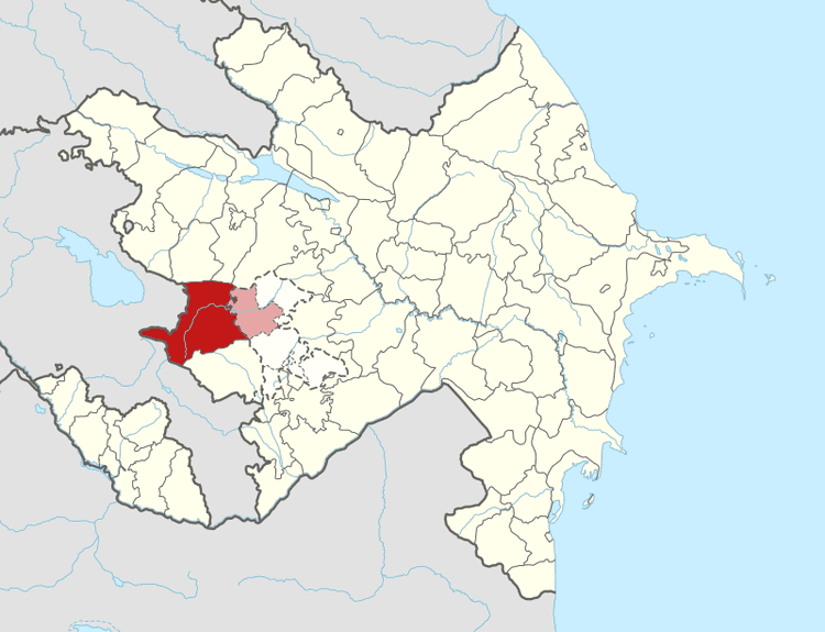 Map of Azerbaijan showing Kalbajar District