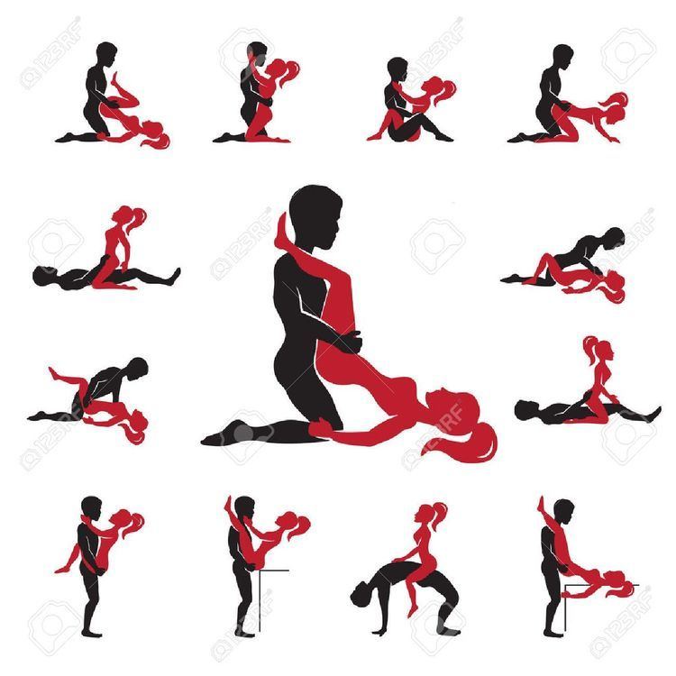 The Kamasutra Love Positions in a red and black icons
