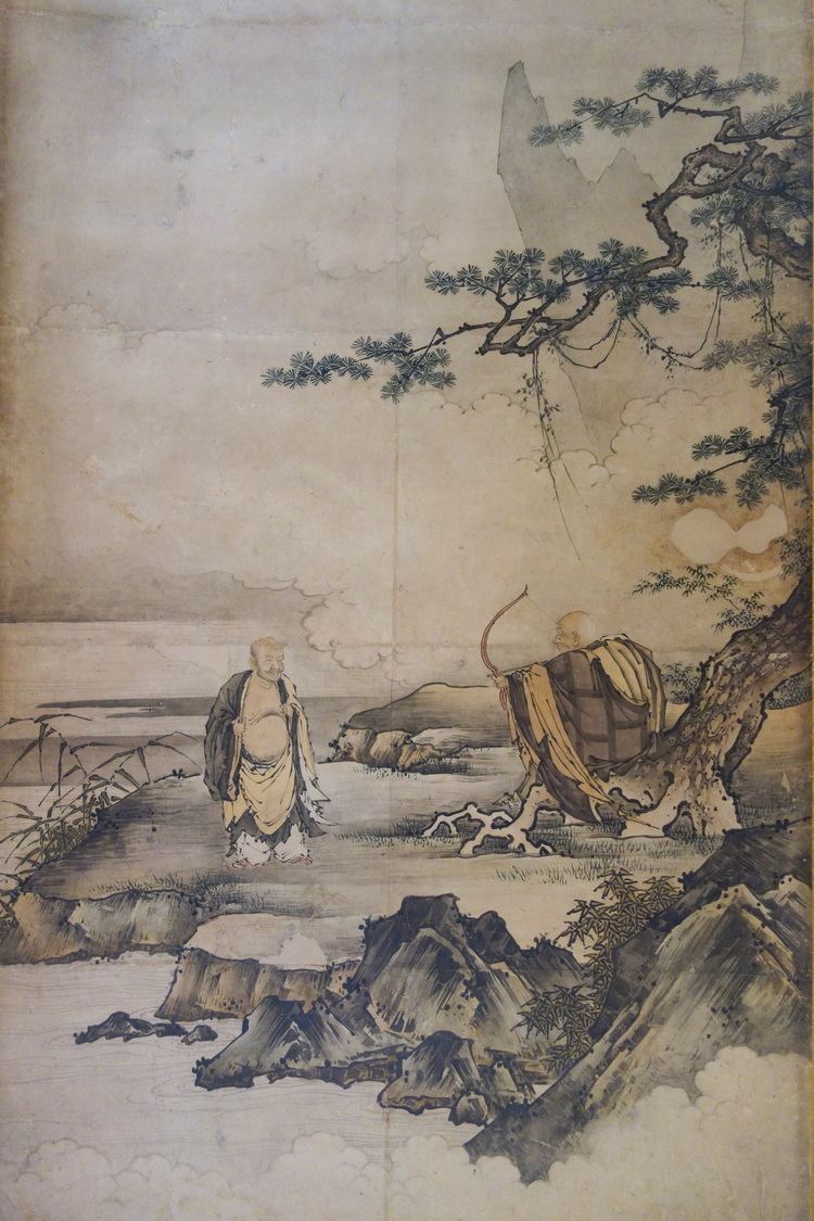 Kanō Motonobu FilePainting on Zen Enlightenment Sanping baring his chest and