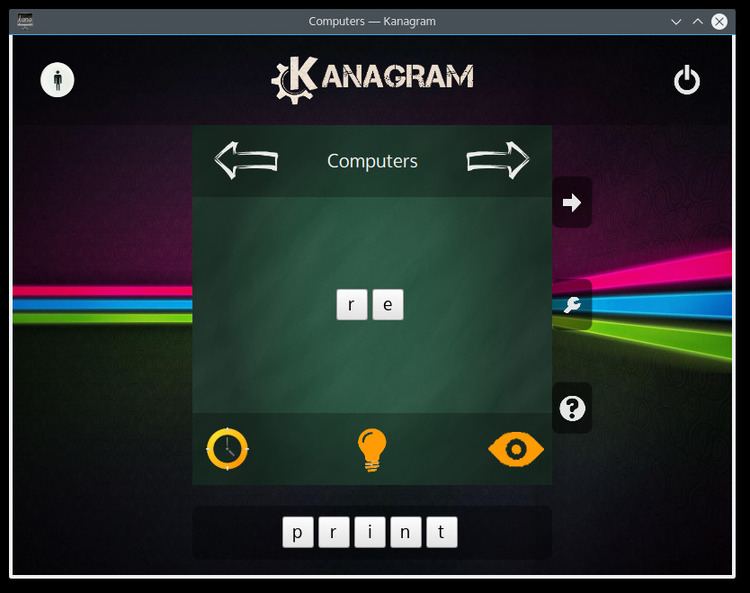 Kanagram KDE Kanagram Letter Order Game