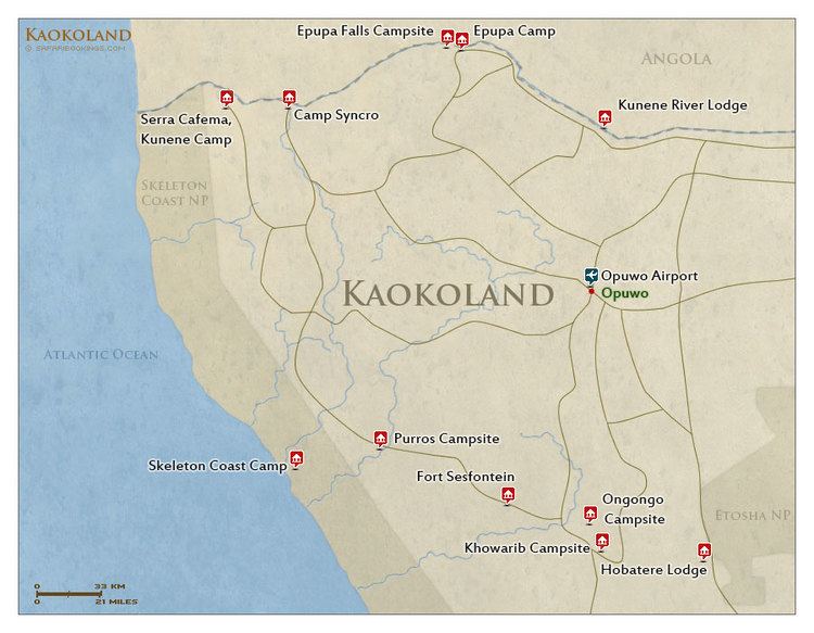 Kaokoland Kaokoland Map Detailed map of Kaokoland