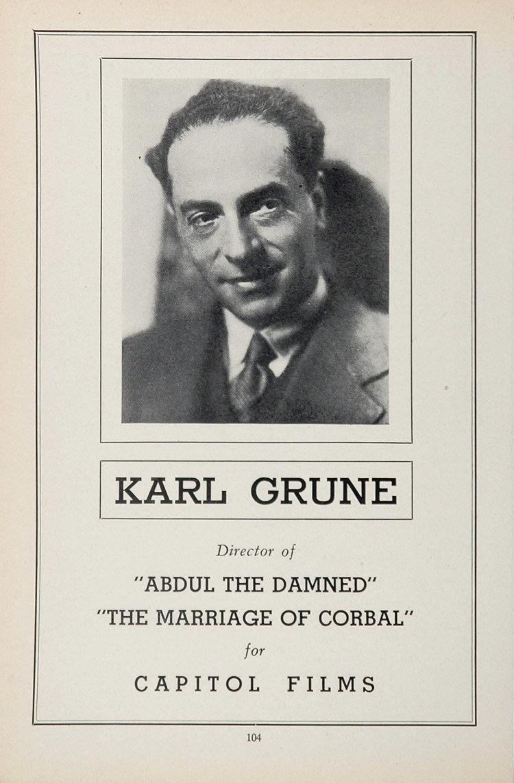 Karl Grune 1936 Karl Grune Film Director Movie Portrait BW Print ORIGINAL