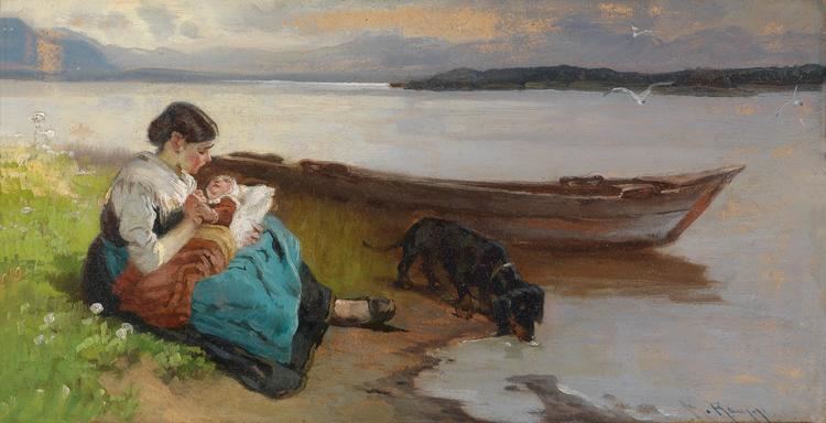 Karl Raupp FileKarl Raupp Mutter mit Kind am Ufer des Seesjpg