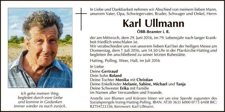 Karl Ullmann Traueranzeige von Karl Ullmann vom 02072016