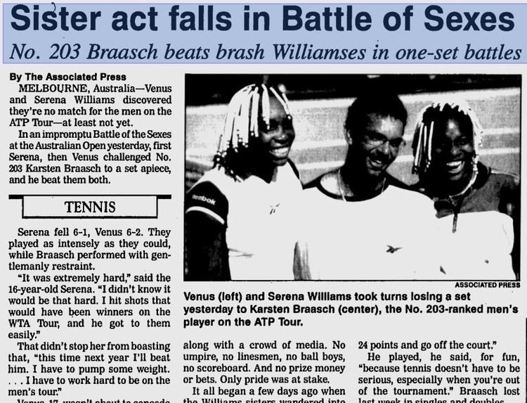 Karsten Braasch When Serena Williams Played ATPs Karsten Braasch Jims blog