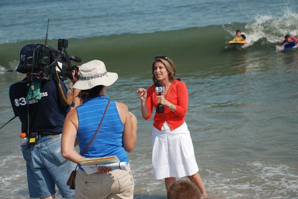 Kathy Orr (meteorologist) Kathy Orr almost wiped out by surfers CapeMaycom Picture of the Day