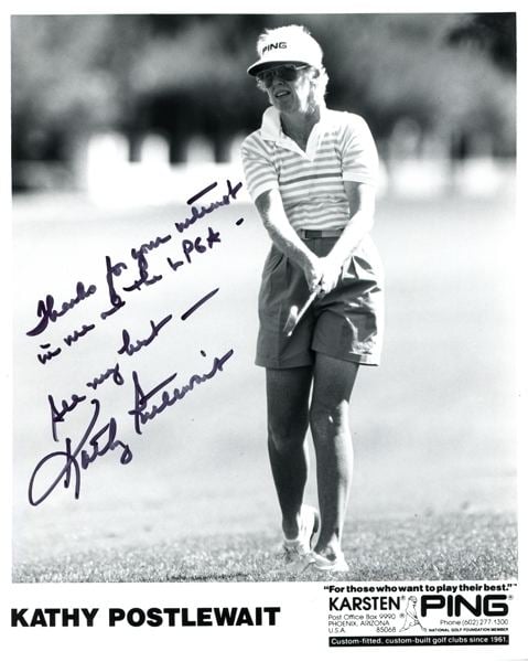 Kathy Postlewait Kathy Postlewait AutographedHand Signed Black White Golf 8x10 Photo