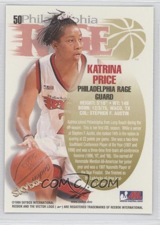 Katrina Price 1999 Skybox Reebok ABL Base 50 Katrina Price COMC Card