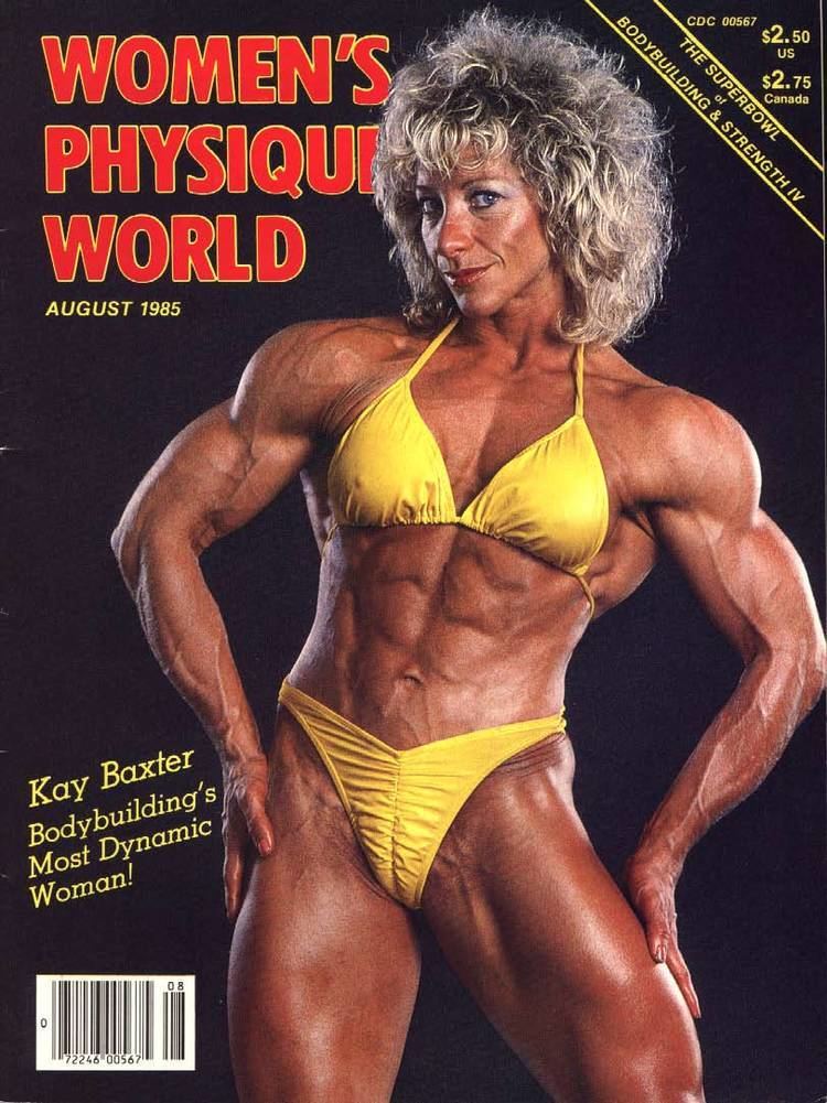 Kay Baxter featured in a magazine cover while wearing a yellow bikini