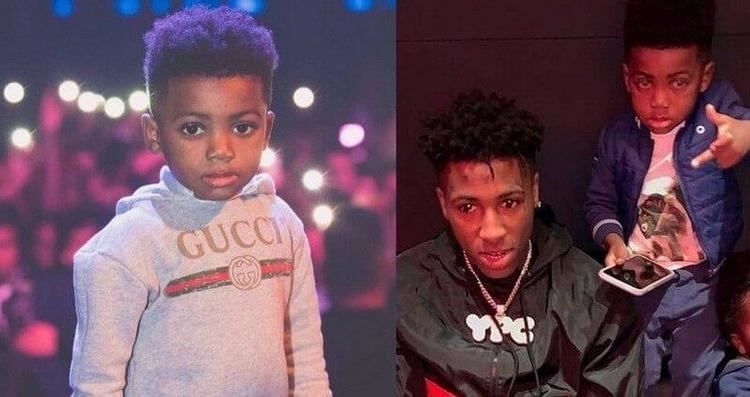 On the left, Kayden Gaulden with a serious face, curly hair, and wearing a gray hoodie jacket. On the right, Kayden with his father Kentrell DeSean Gaulden, Kayden wearing a blue jacket while his father wearing a black jacket.