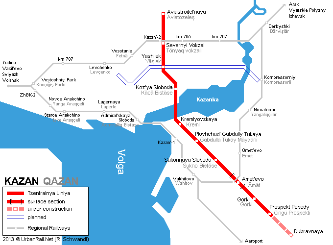 Kazan Metro UrbanRailNet gt Europe gt Russia gt Kazan Metro