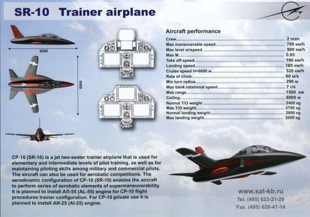 KB SAT SR-10 Russia39s first forwardswept wing trainer aircraft SR10 made its