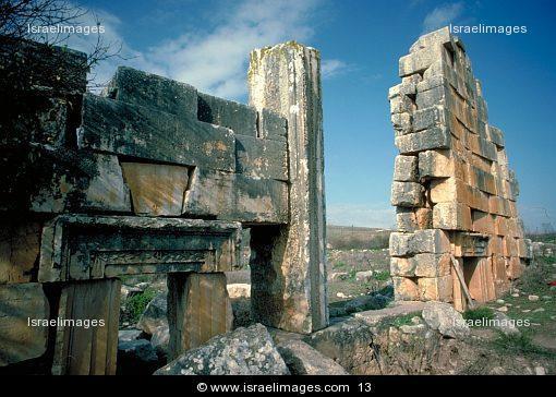 Kedesh Pagan Temple ruins at canaanite city of Tel kedesh in the territory