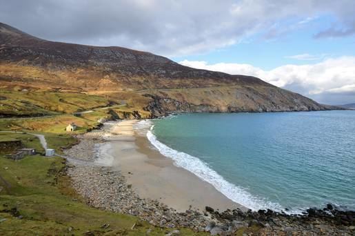Keem Bay Watch Basking shark swims within metres of shore in Achill39s