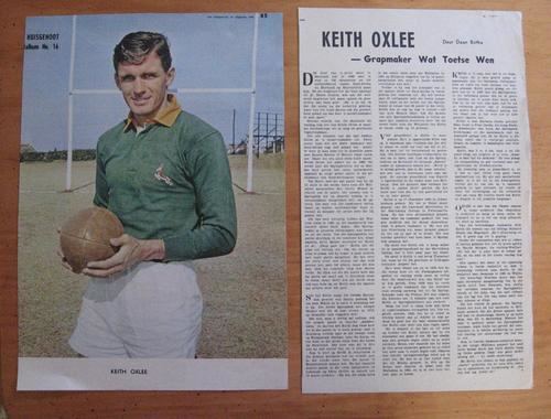 Keith Oxlee Rugby KEITH OXLEE former Springbok rugby player original