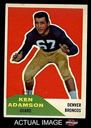 Ken Adamson Amazoncom 1960 Fleer 33 Ken Adamson Denver Broncos Football