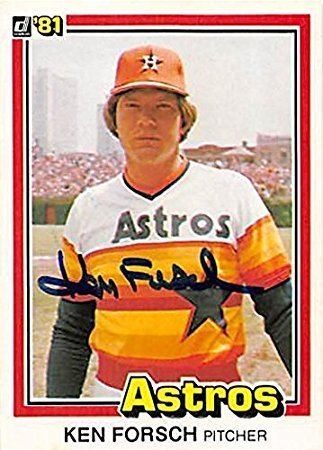 Ken Forsch Ken Forsch autographed baseball card Houston Astros 1981 Donruss