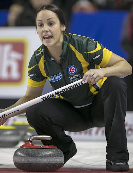 Kendra Lilly Its tight at the top at the 2017 Scotties Curling Canada