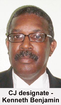 Kenneth Benjamin (judge) Guyanese jurist Kenneth Benjamin 56 to succeed Conteh Amandala