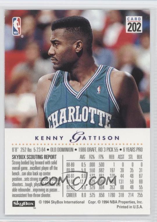 Kenny Gattison 199394 Skybox Premium 202 Kenny Gattison COMC Card
