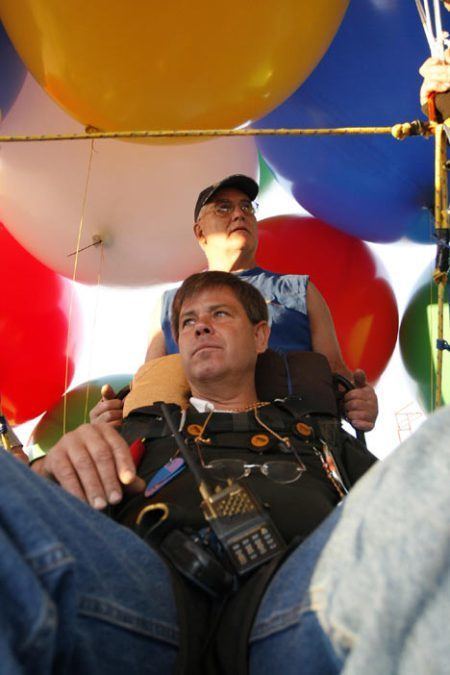 Kent Couch Man Flies Lawnchair Lifted By Balloons From Oregan to Idaho