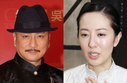 On left, Kent Tong smiling and wearing a black hat and having a mustache. On left, Natalie Tong, his co-star in Lord of Shanghai.