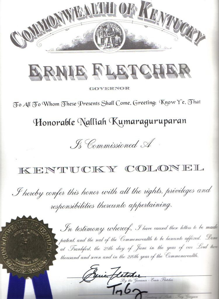 Kentucky colonel FileKumargpn kentucky colonel certificatejpg Wikipedia
