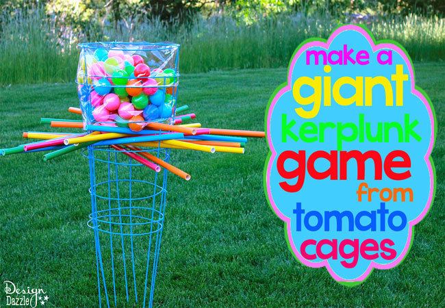 KerPlunk (game) Make a Giant Outdoor Kerplunk Game from tomato cages