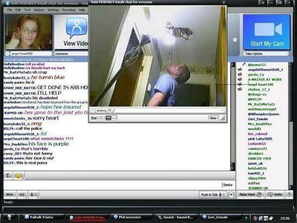 Kevin Whitrick committed suicide by hanging himself live in front of a webcam during an Internet chat session