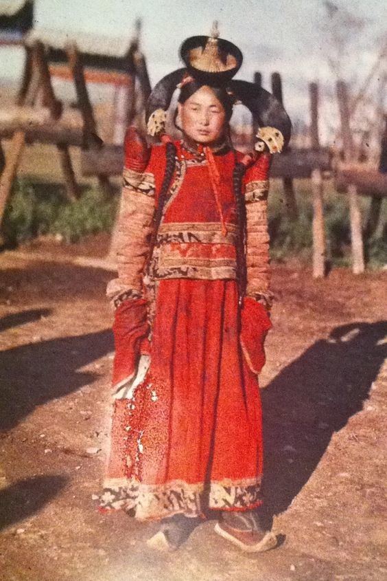 Khalkha Mongols Princess of the Khalkha Mongols with headdress known as a boqtaq