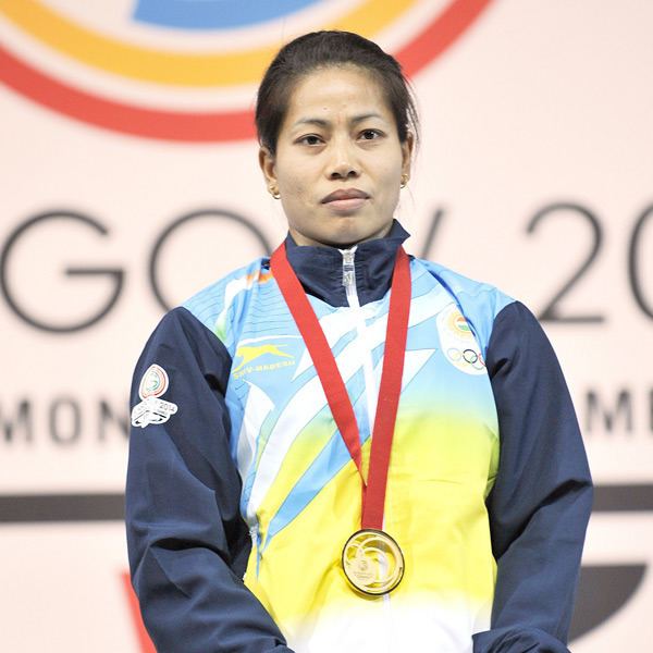 Khumukcham Sanjita Chanu India39s gold medalist Sanjita Chanu Khumukcham celebrates
