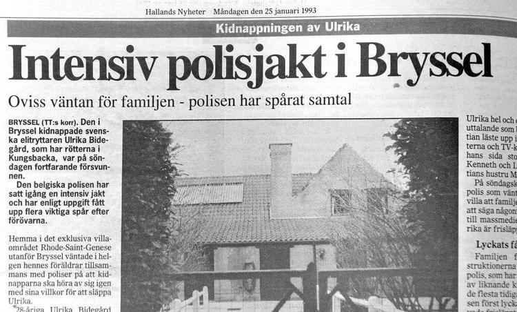 An article in a newspaper about the kidnapping of Ulrika Bidegård